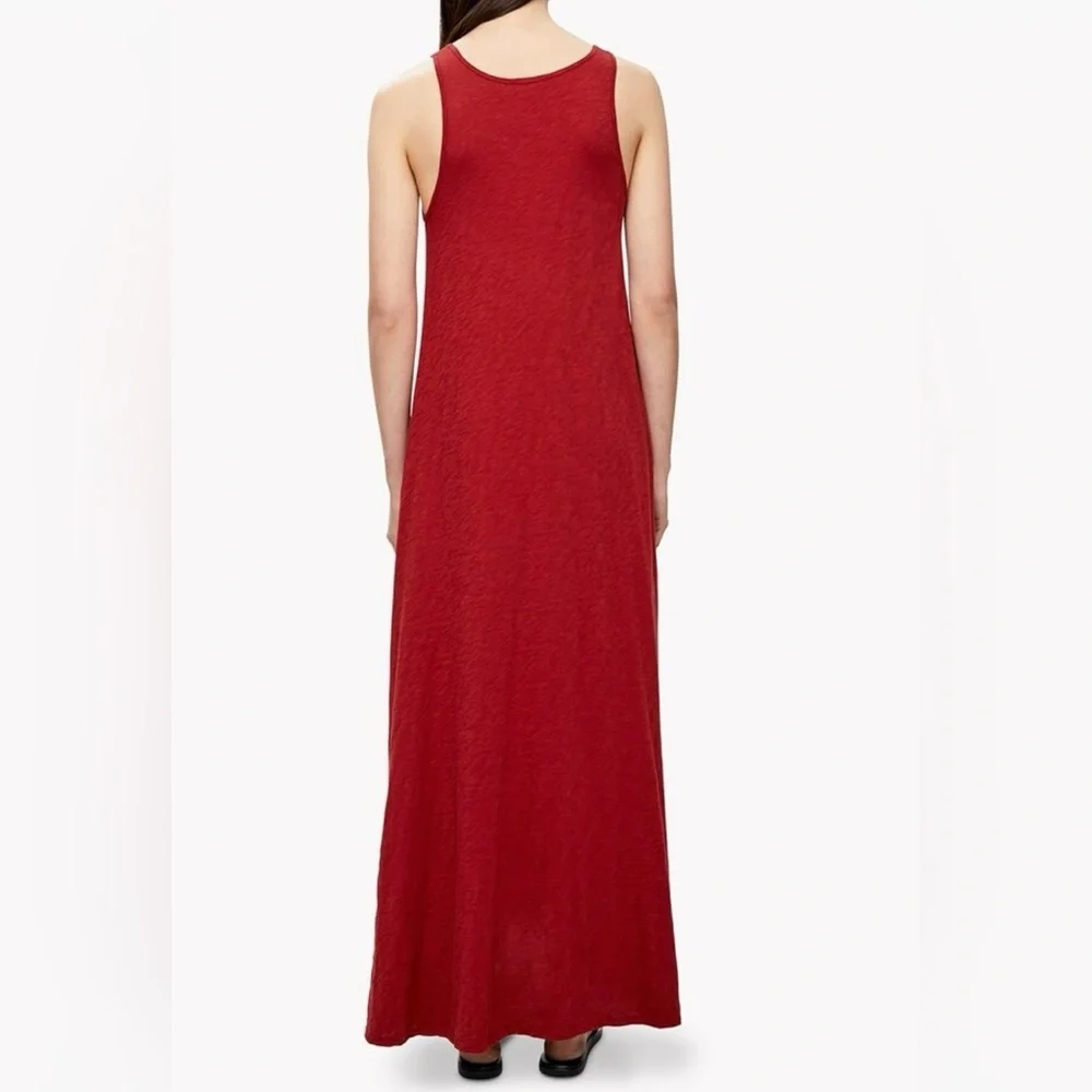 Theory Red Sleeveless Scoop Neck Maxi Sundress - Picture 3 of 7